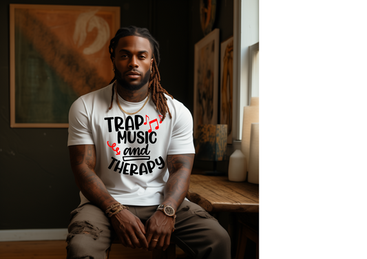 "Trap Music & Therapy Tee – Healing with a Beat"